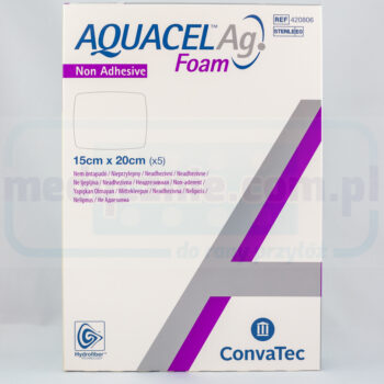 Aquacel Foam Ag Non Adhesive 15*20cm wielowarstwowy opatrunek piankowy 1szt