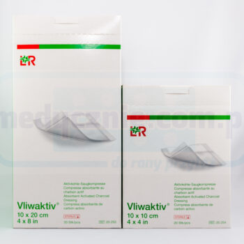 Vliwaktiv 10*20cm opatrunek z węglem aktywnym 1szt