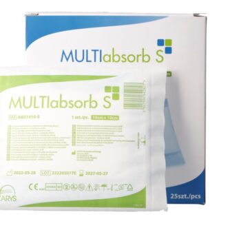 MULTIabsorb S 10cm x 10cm 1szt kompres wysokochłonny; włókninowo-celulozowy, jałowy
