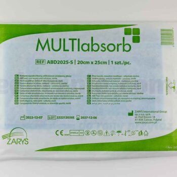 MULTIabsorb S 20cm x 25cm 1szt kompres wysokochłonny; włókninowo-celulozowy, jałowy