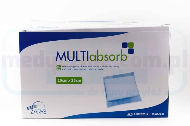 MULTIabsorb S 20cm x 25cm 1szt kompres wysokochłonny; włókninowo-celulozowy, jałowy - obrazek 2