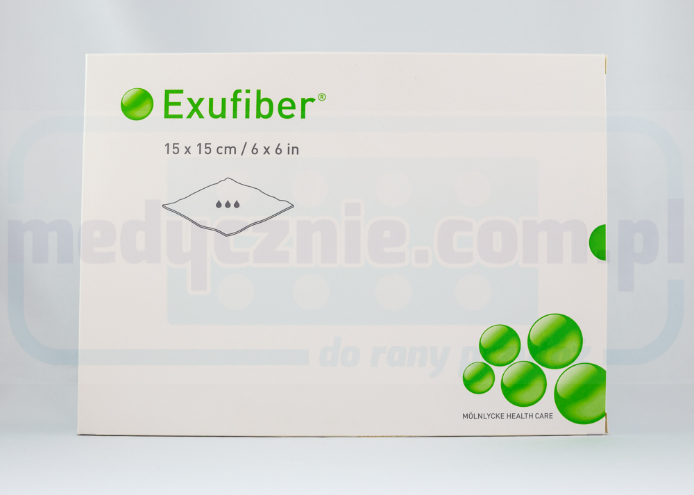 Exufiber 15cm* 15cm żelujący opatrunek włóknisty 1szt - obrazek 2