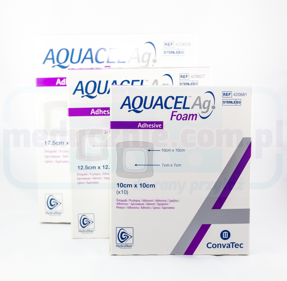 Aquacel Foam Ag Adhesive 19,8*14cm wielowarstwowy opatrunek piankowy 1szt