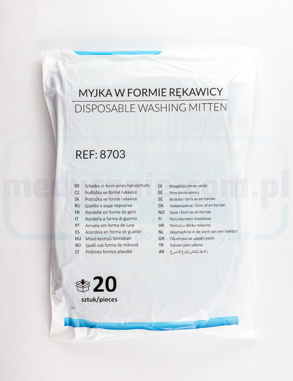 Myjka/rękawica nasączona mydłem 17*24,5cm 20szt REF 8703 - obrazek 2